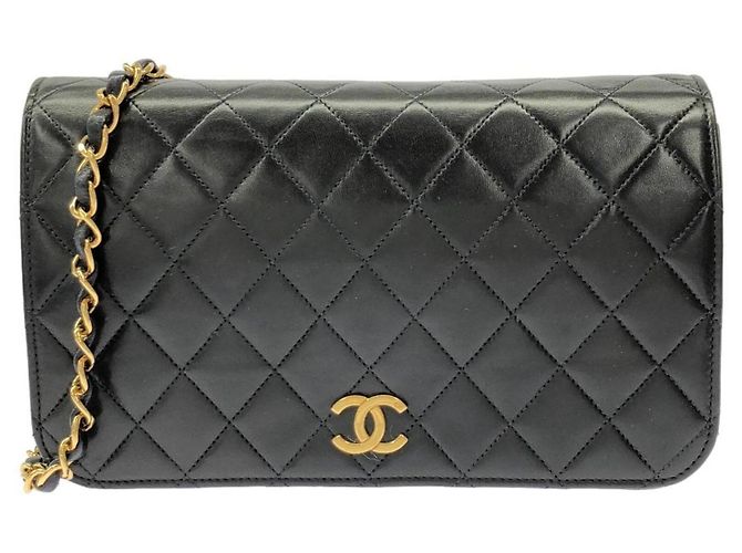 Borsa a tracolla Chanel 03568 in pelle nera Nero