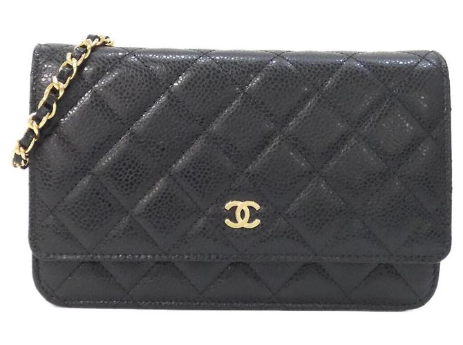 Portafoglio con catena Chanel Timeless Classic Line Nero Bordò