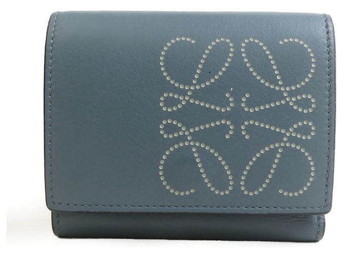Loewe Tri-fold Geldbörse in Gray/Blue Braun Blau