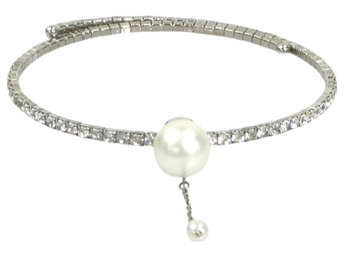 Colar Choker Miu Miu Prata Branco