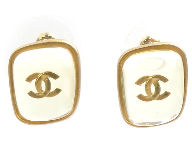 Pendientes de botón Chanel Coco Mark Dorado