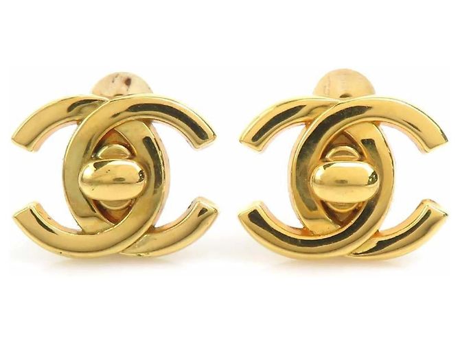 Chanel Gold Clip-Ohrringe Golden