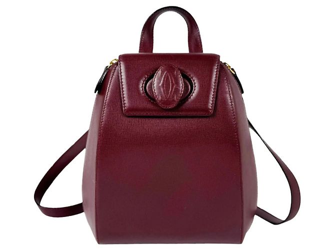 Mochila Cartier de cuero borgoña