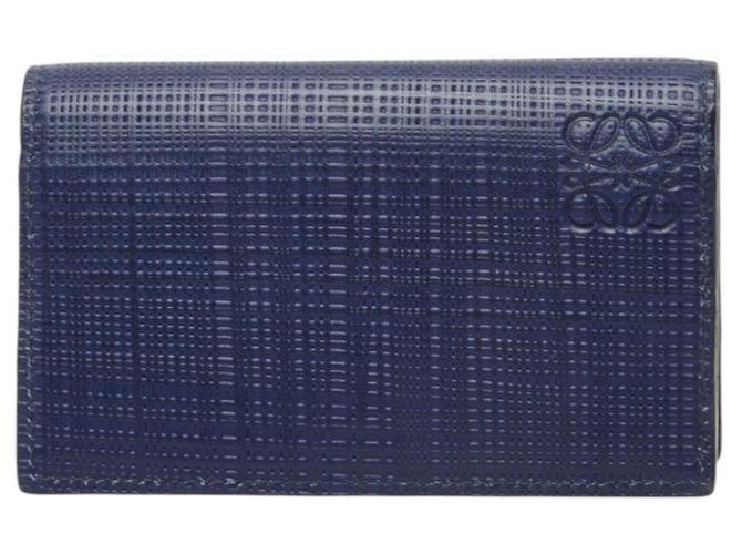 Loewe Anagram Navy Leather Business Card Case
