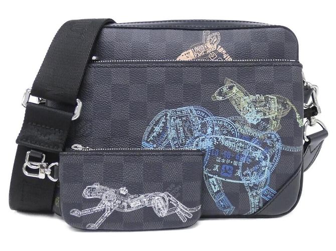Bolsa Trio Messenger Louis Vuitton Damier Graphite Stamp Damier ebene