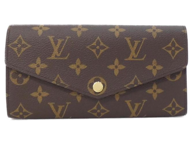 Louis Vuitton Monogram Portefeuille Sarah Wallet Brown Red
