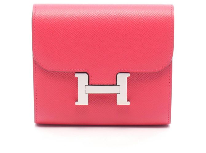 Hermès Cartera compacta bi-fold Hermes Constance Rosa