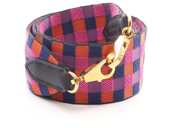 Hermès Hermes Bandoulière Sangle Maxi Quadrille Shoulder Strap D'oro Arancione Porpora Blu navy
