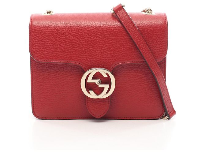 Borsa a tracolla Gucci Interlocking G Rosso