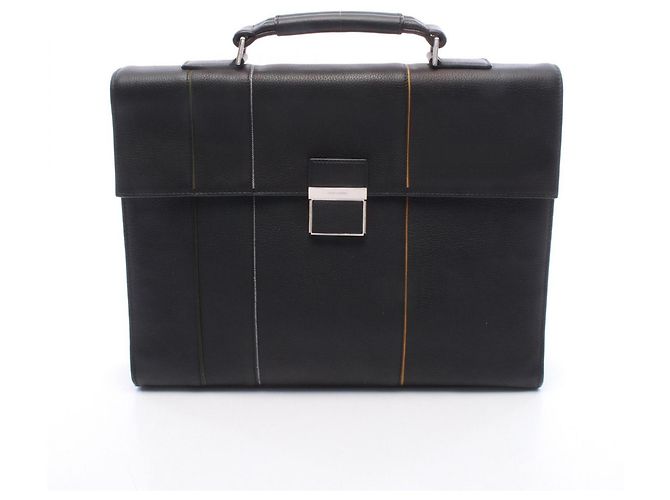 Christian Dior Porte-documents/Sac à main en cuir noir