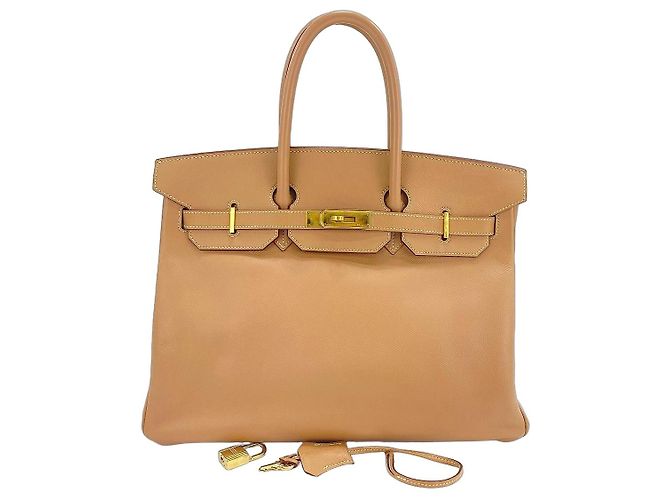 Hermès Hermes Birkin Brown Epsom com Gold Hardware 35 Bege