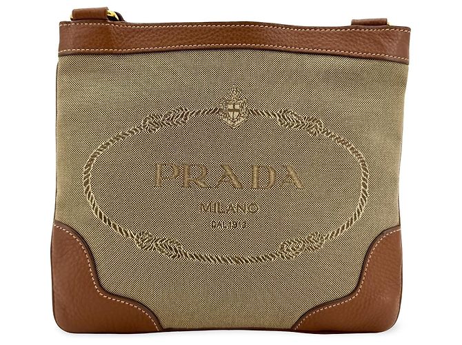 Prada Logo Canvas Small Beige
