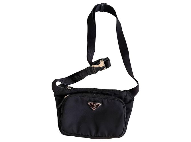 Sac ceinture Prada en nylon Noir