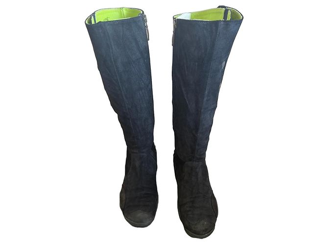 Marithé et François Girbaud Taya high boots in black suede