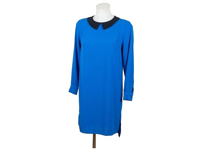 Stella Mc Cartney Abito mini Stella McCartney blu con colletto nero