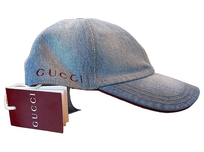 Boné Gucci em Denim Azul