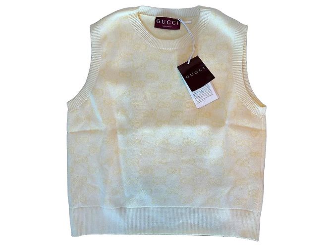 Gucci GG Monogram Strickweste Gelb
