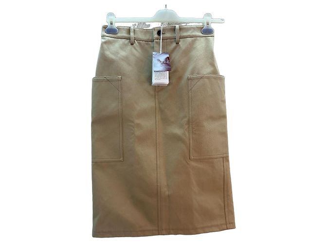 Saia Midi Gucci em Sarja de Algodão Pesada