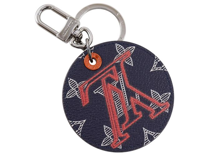 Louis Vuitton Round Illustre Keychain Limited Edition Upside Down Monogram Ink Black