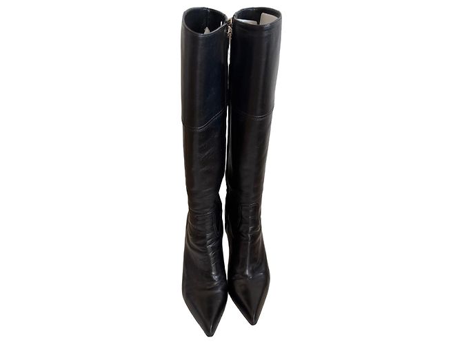 Luciano Padovan Botas altas de cuero negro
