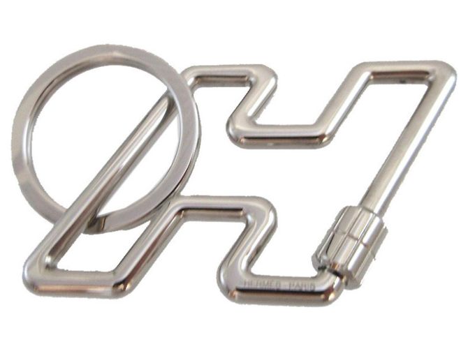 Hermès Chaveiro Hermes H-Two Speed Metal Silver Charm