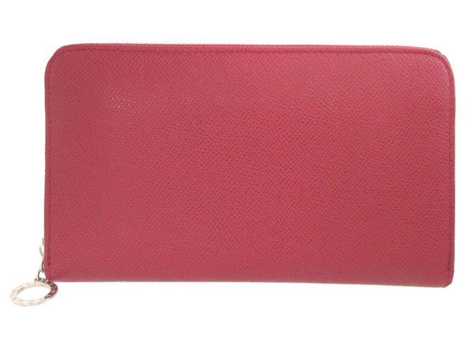 Bulgari Bvlgari Red Leather Long Wallet