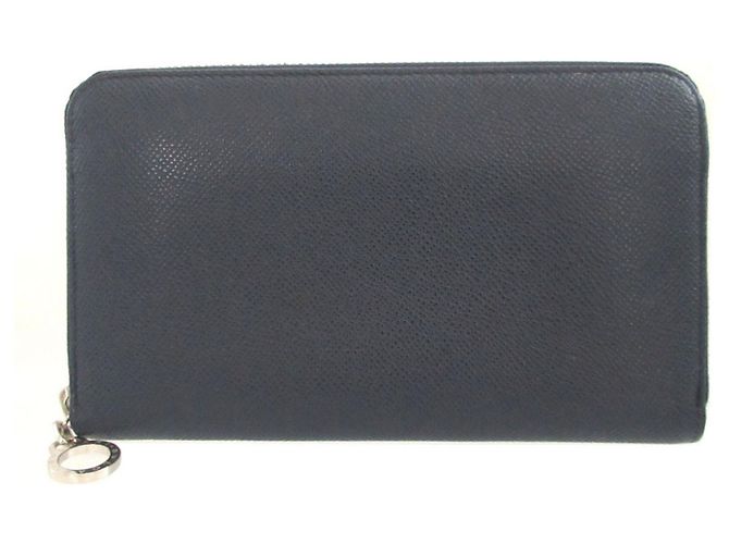 Bulgari Bvlgari Navy Leather Long Wallet Navy blue
