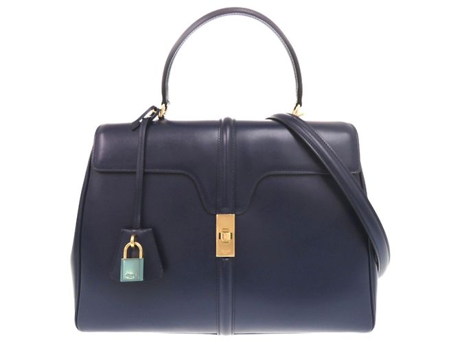 Céline Borsa a tracolla Celine 16 Seize Medium in pelle blu navy