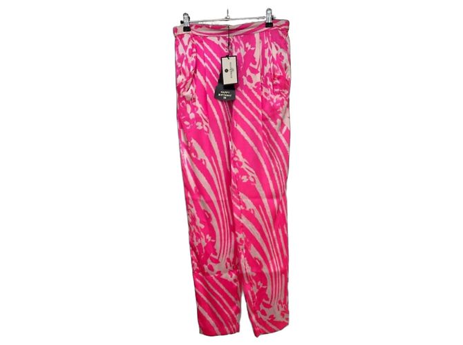 Pantalones de seda By Malene Birger Rosa Beige