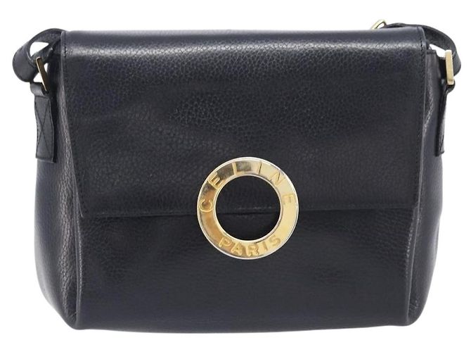 Céline Celine Vintage Circle Logo Leather Small