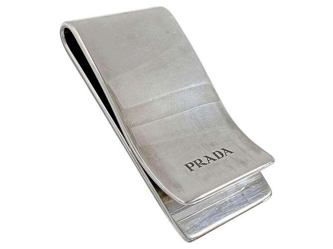 Money clip da uomo Prada in Argento 925