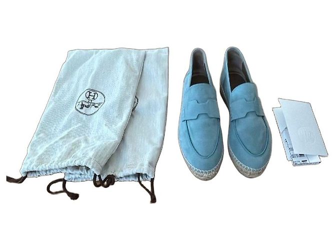 Hermès Suede espadrilles in light blue