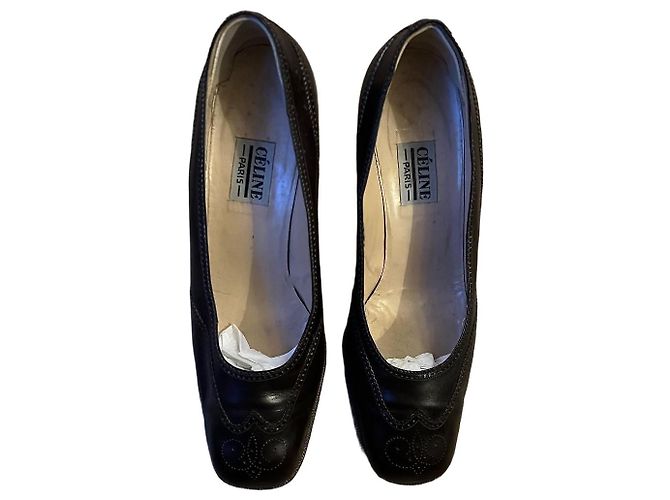 Céline Vintage braune Lederpumps