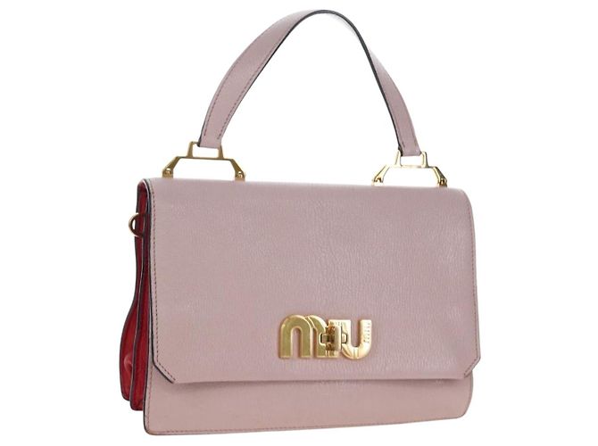 Bolsa Miu Miu em couro rosa e dourado autêntica 167642