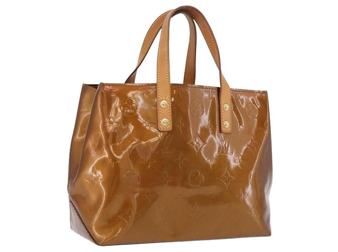 Sac à main LOUIS VUITTON Monogram Vernis Reade PM Bronze M91146 LV Auth am12791A