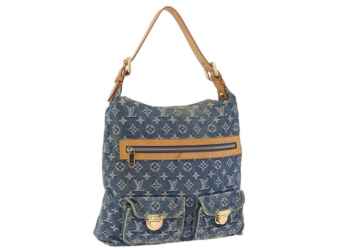LOUIS VUITTON Monogram Denim Buggy GM Shoulder Bag Blue M95048 LV Auth yk20992V