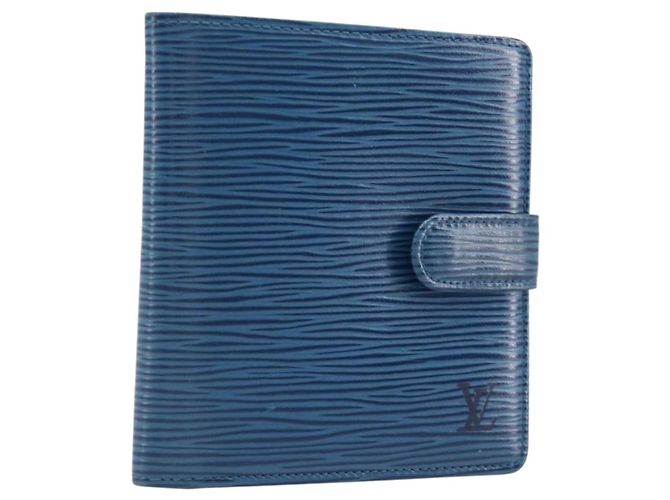 LOUIS VUITTON Epi Porte Billets Compact Wallet Blue M63555 LV Auth 208841A