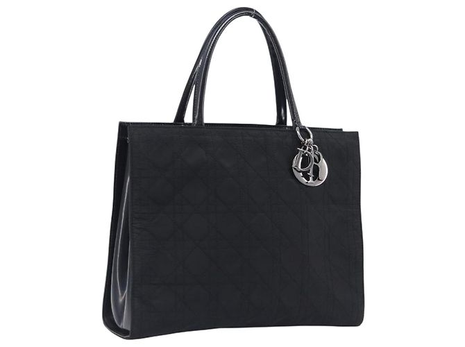 Borsa a mano Christian Dior Canage Nylon Black Gold Auth ep16513A