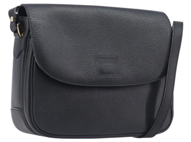 Borsa a tracolla Burberrys in pelle nera e oro Auth ep16288A Nero D'oro