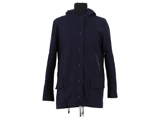 Sandro Parka de algodón azul marino