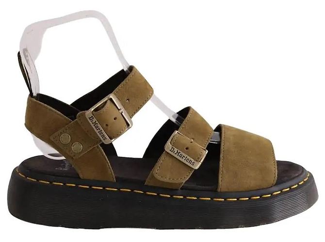 Mules Dr. Martens Kaki in Camoscio Cachi