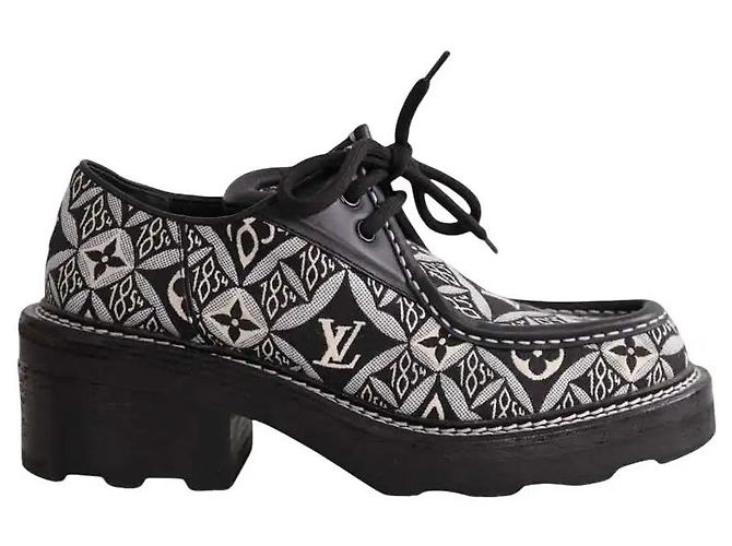 Louis Vuitton Beaubourg Schnürschuhe Derbies aus schwarzem Canvas