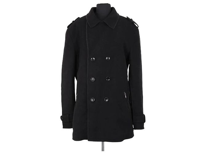 Manteau en laine noir Dolce & Gabbana Homme