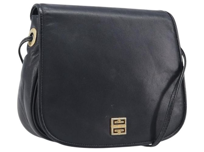 Borsa a tracolla GIVENCHY in pelle nera e oro Auth 208740 Nero D'oro
