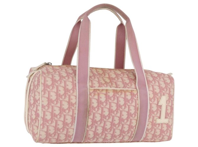 Borsa a mano Christian Dior Trotter PVC Rosa Argento Auth mr2982