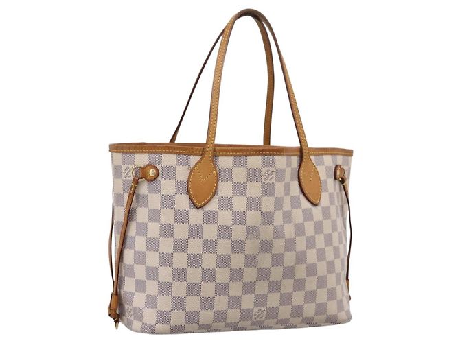 Borsa Tote LOUIS VUITTON Damier Azur Neverfull PM N41362 LV Auth 207748A