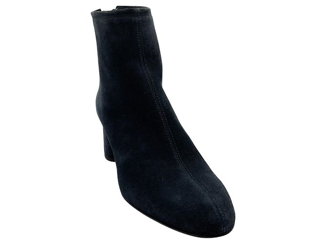 Autre Marque AGL Night Blue Suede Olga Booties