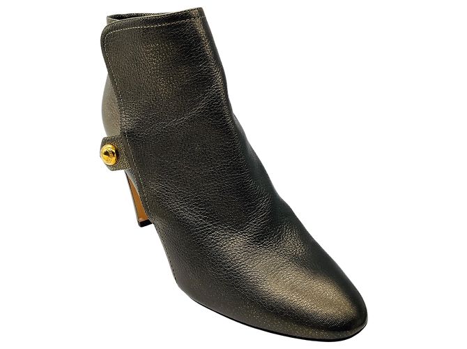 Botines Jimmy Choo de piel granulada metalizada bronce Metálico