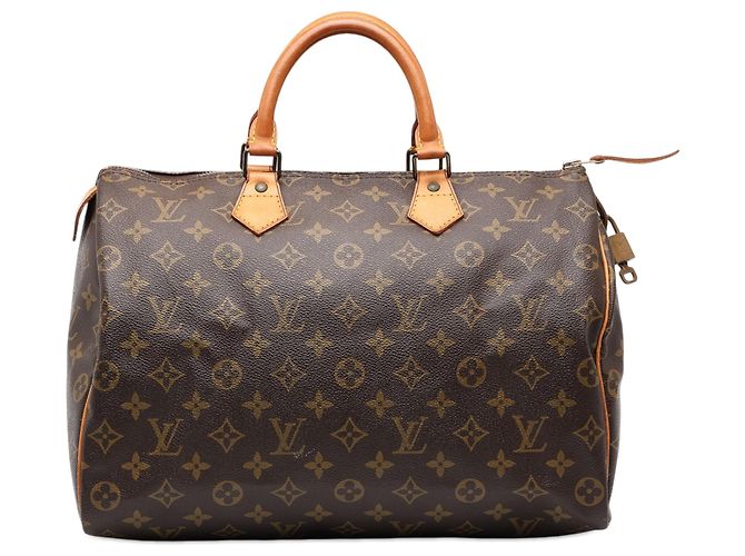 Bolsa Boston Louis Vuitton Monogram Speedy 35 Castanha Marrom