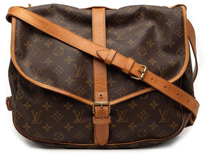 Borsa a tracolla Louis Vuitton Monogram Saumur 35 Marrone